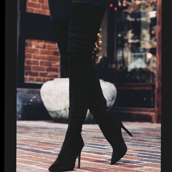 8.5, 10 Low Stock  Into It - Black boots over knee - Picture 6 of 10
